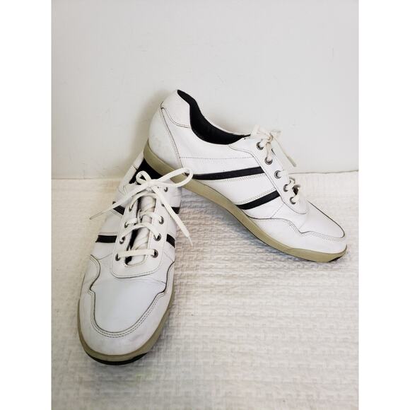 (J24) Foot Joy Contour Mens Golf Shoes Size 12 Leather Spikeless White 54363 - Picture 2 of 7